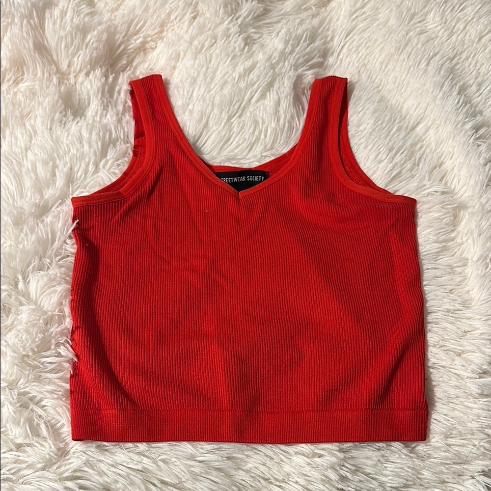 Women's Red Streetwear Society Tank Top